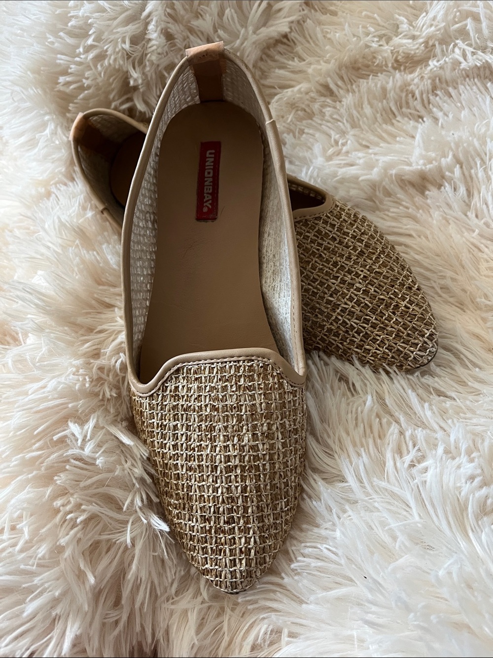 UNIONBAY Natural Woven Pointed-Toe Flats